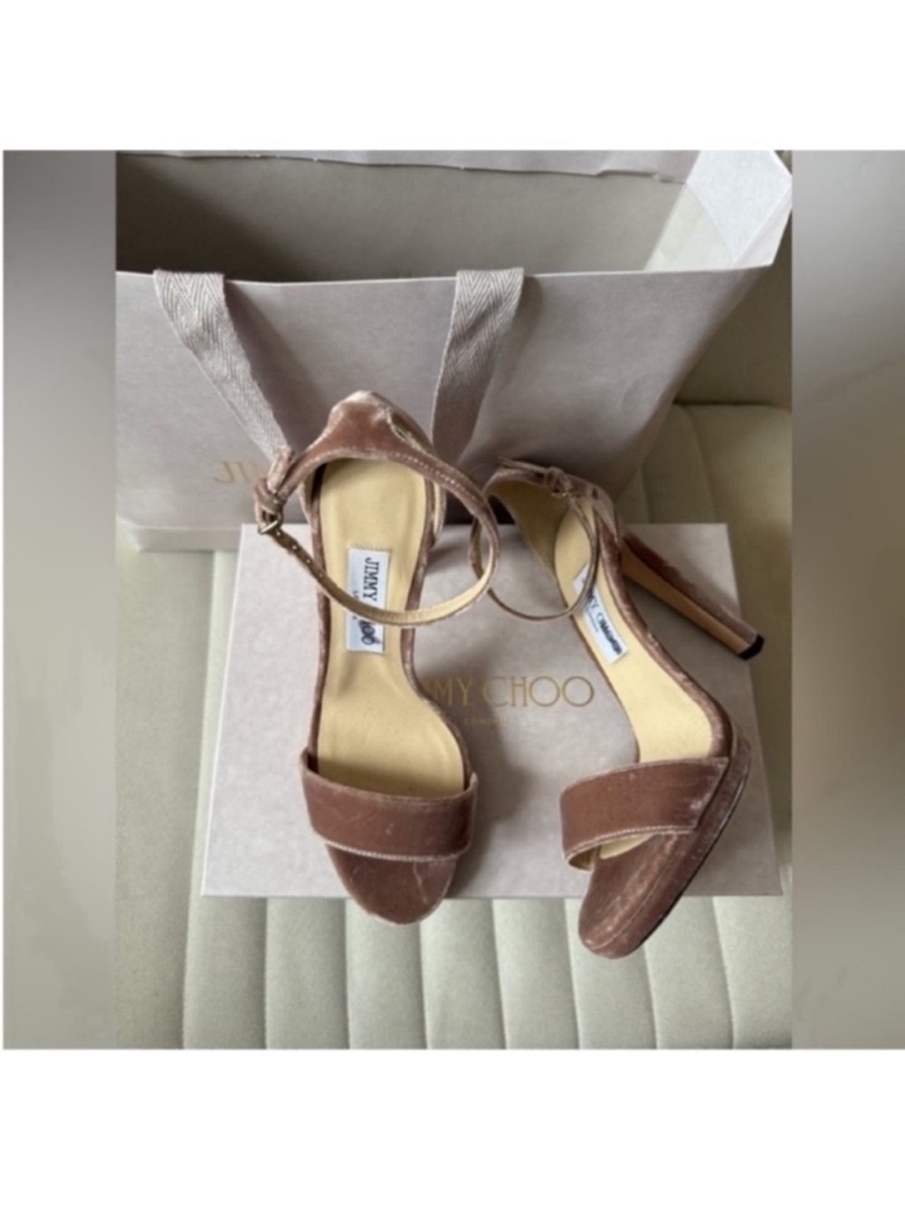 Jimmy Choo Pink Velvet Sandals Heels NWT 9.5